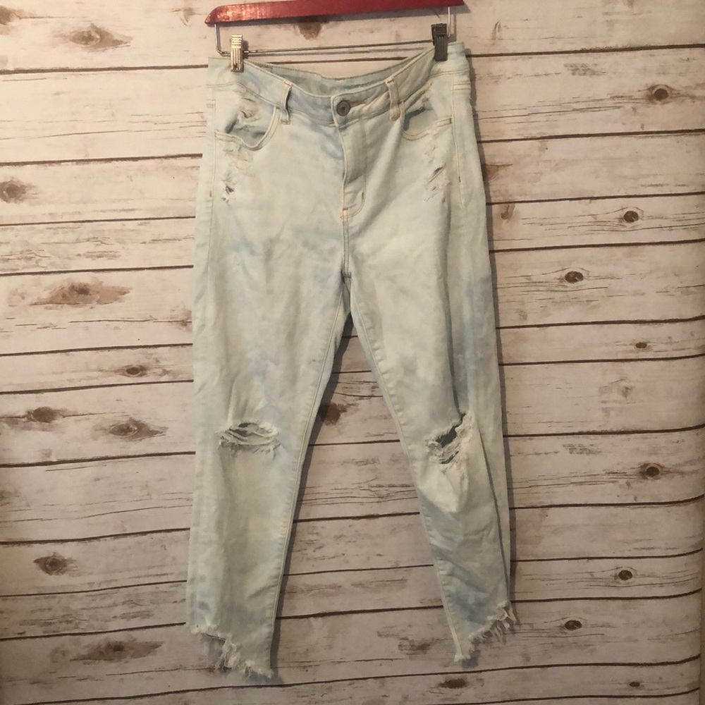 American Eagle Hi-Rise Jegging Crop Distressed Size 10 AE